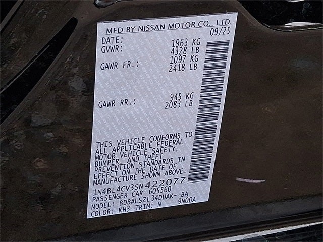 2025 Nissan Altima 2.5 SR