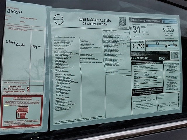 2025 Nissan Altima 2.5 SR