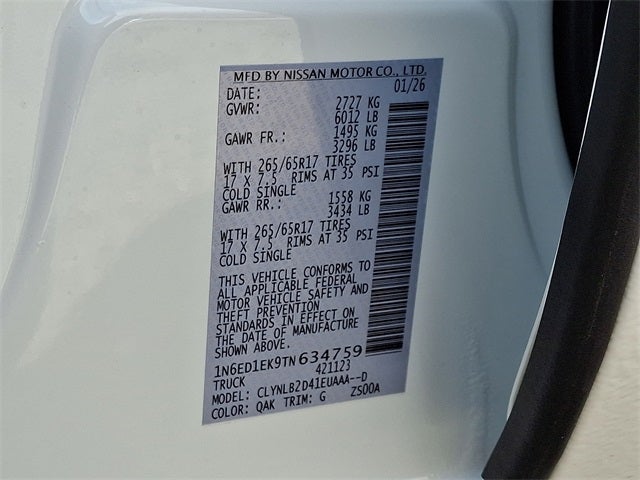 2026 Nissan Frontier SV