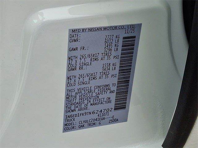 2026 Nissan Frontier SV