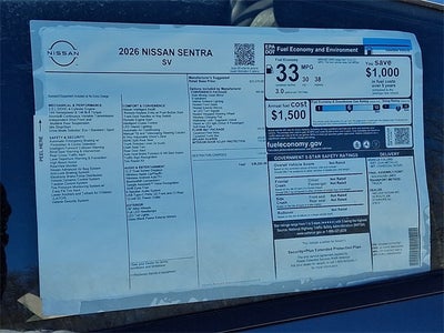 2026 Nissan Sentra SV