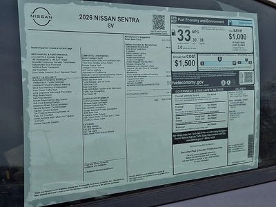 2026 Nissan Sentra SV