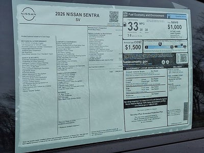 2026 Nissan Sentra SV