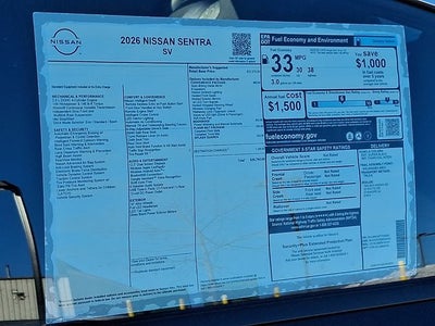 2026 Nissan Sentra SV