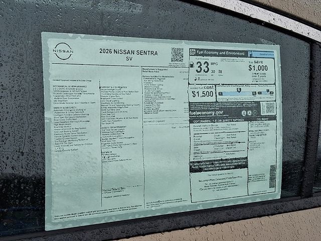 2026 Nissan Sentra SV