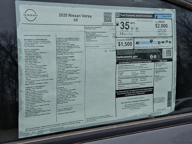 2025 Nissan Versa 1.6 SR