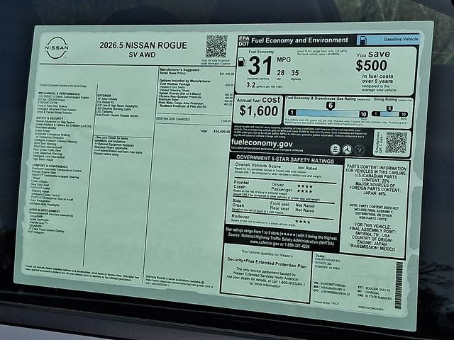 2026 Nissan Rogue SV