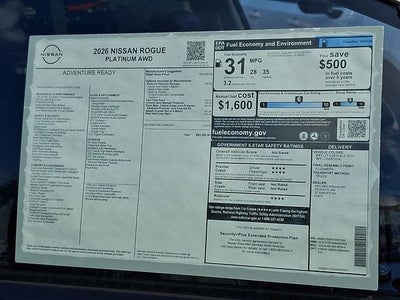 2026 Nissan Rogue Platinum