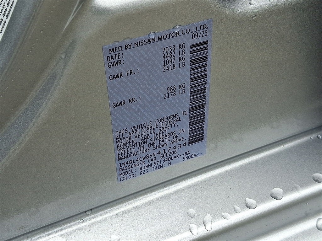 2025 Nissan Altima 2.5 SR